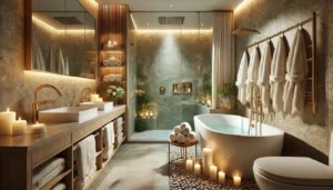 luxurious bathroom transformed into a spa retreat