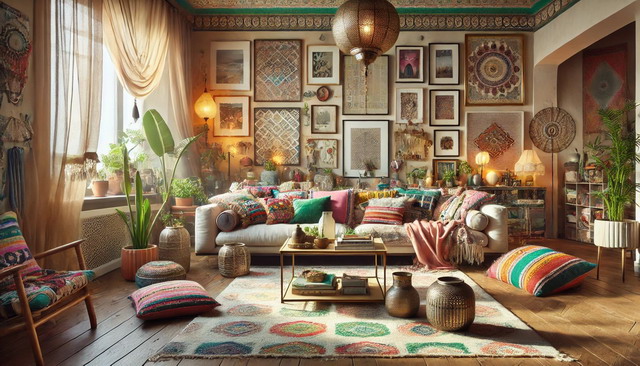 Bohemian style living room trends